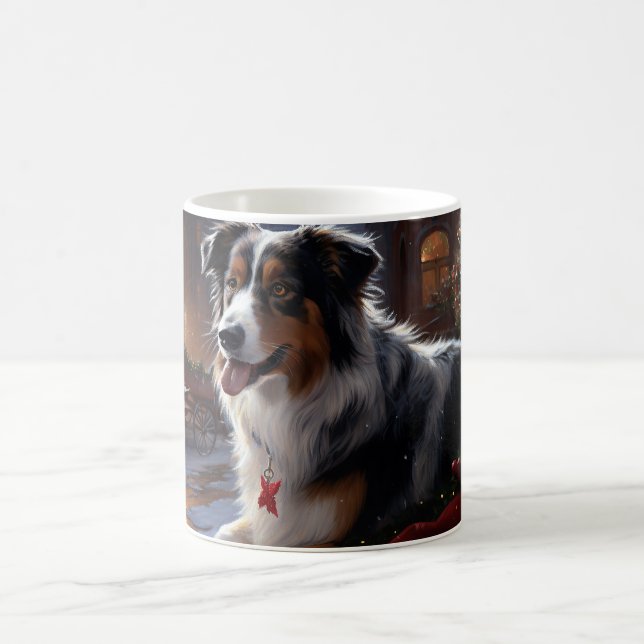 Australian Shepherd Julhögtidssäsong Kaffemugg (Center)