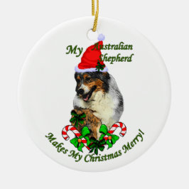 Australian shepherd julklappar för prydnad julgransprydnad keramik