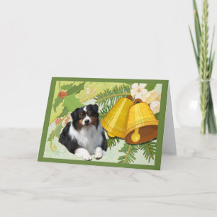 Australian shepherd julkort Klockor Helgkort