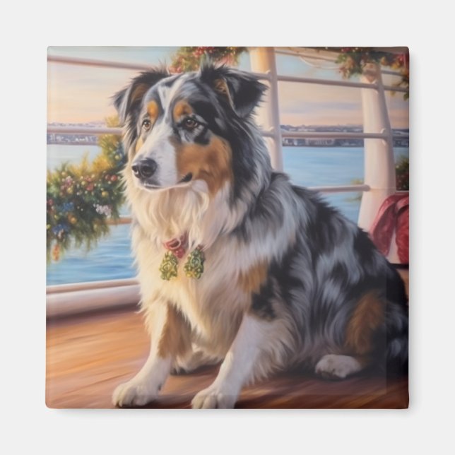 Australian Shepherd Julkryssning: Pawsome Magnet (Framsidan)