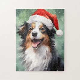 Australian shepherd julmålning pussel