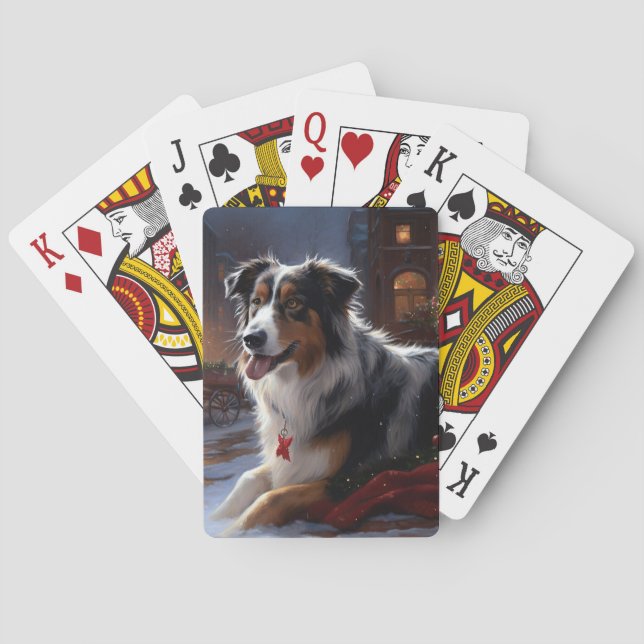 Australian shepherd julsäsong casinokort (Baksidan)