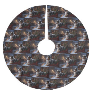 Australian shepherd julsäsong julgransmatta borstad polyester