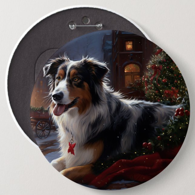 Australian shepherd julsäsong knapp (Framsida & baksida)
