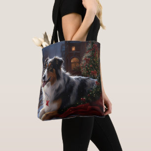 Australian shepherd julsäsong tygkasse