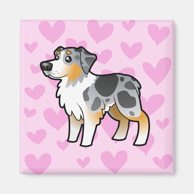 Australian shepherd Kärlek Magnet (Framsidan)