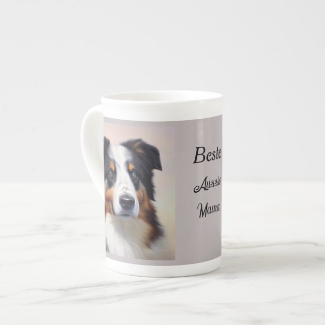 Australian Shepherd Kopf -  Benporslin Mugg (Framsida vänster)