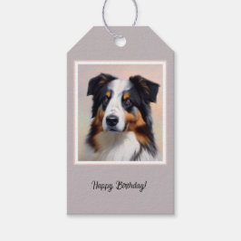 Australian Shepherd Kopf -  Presentetikett