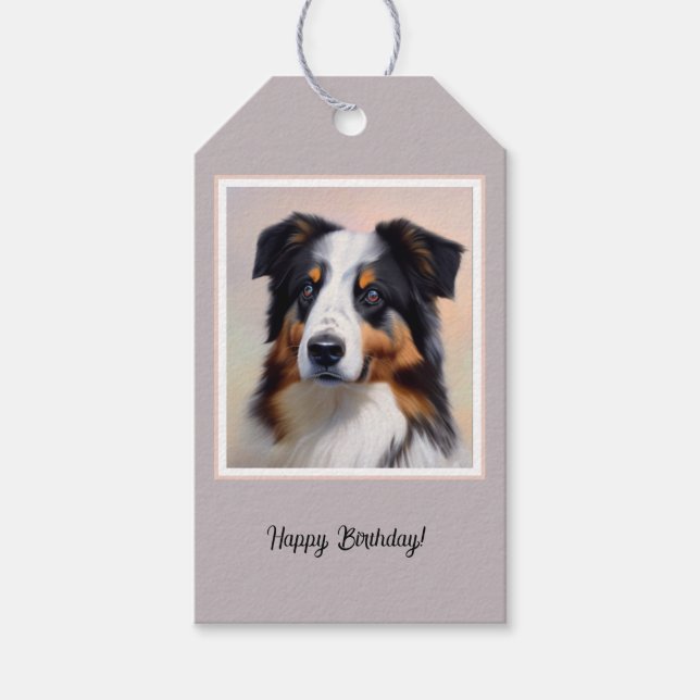 Australian Shepherd Kopf -  Presentetikett (Framsidan)