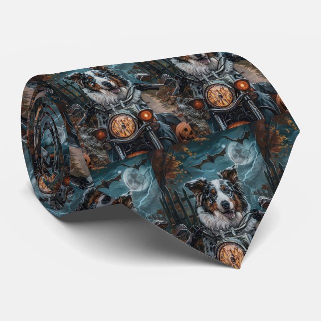 Australian Shepherd Kör Motorcykel Halloween Slips (Rullad)