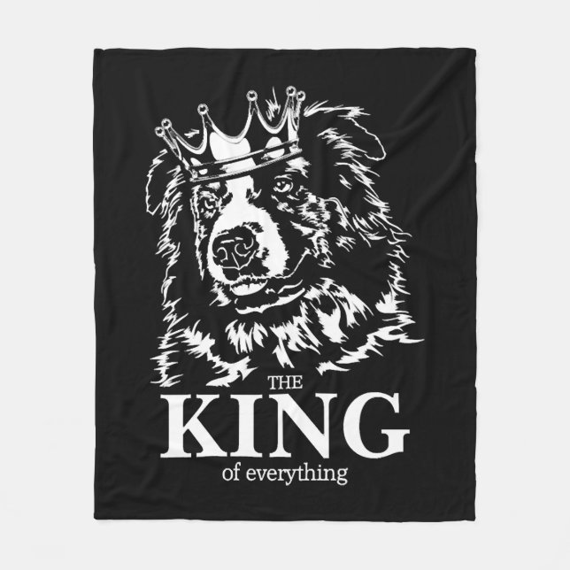 Australian shepherd Kung i Allt hund pappa Fleecefilt (Framsidan)