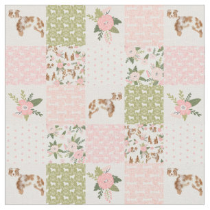 Australian shepherd lappverkscheater quilt 4 tum tyg