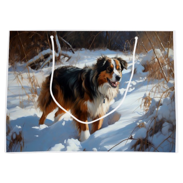 Australian shepherd Låt det snöa jul (Framsidan)