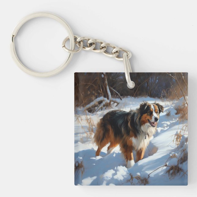 Australian shepherd Låt det snöa jul (Framsidan)