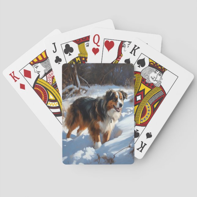 Australian shepherd Låt det snöa jul Casinokort (Baksidan)