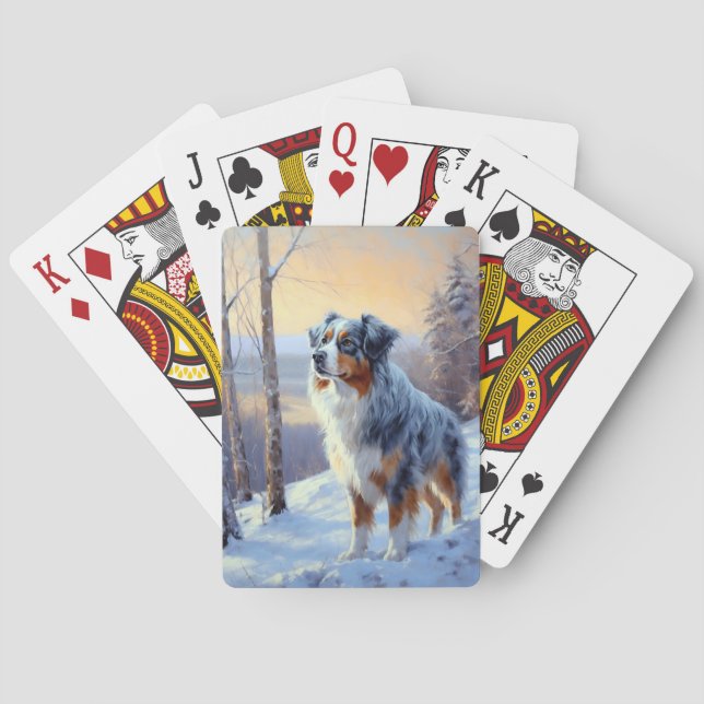 Australian shepherd Låt det snöa jul Casinokort (Baksidan)