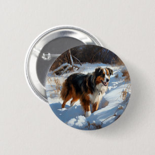 Australian Shepherd Låt det snöa jul Knapp