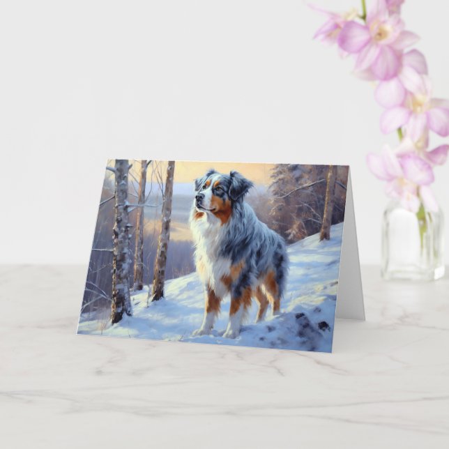 Australian shepherd Låt det snöa jul Kort (Orkide)