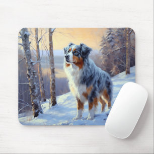 Australian shepherd Låt det snöa jul Musmatta