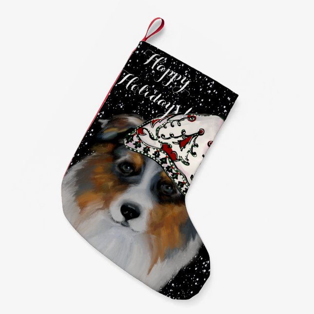 Australian shepherd liten julstrumpa (Framsidan (Hängande))