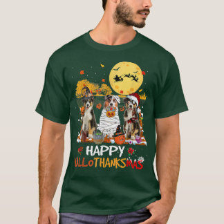 Australian shepherd Lycklig Hallothanksmas Hallowe T Shirt