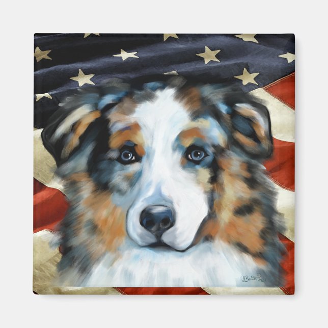 Australian shepherd magnet (Framsidan)