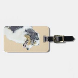 Australian shepherd-målning - originalbild bagagebricka