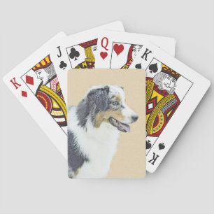 Australian shepherd-målning - originalbild spel kort