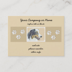 Australian shepherd-målning - originalbild visitkort
