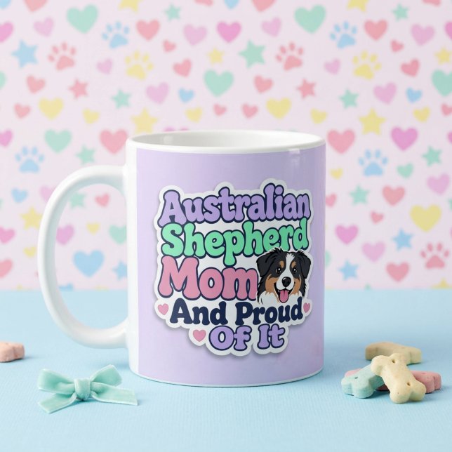 Australian Shepherd Mamma och stolt  Kaffemugg (Australian Shepherd Mom and Proud of It)