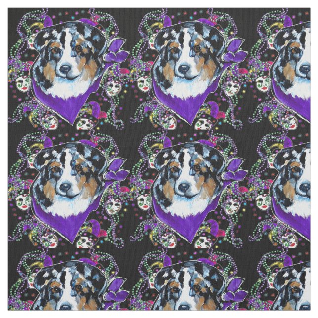AUSTRALIAN SHEPHERD - MARDI GRAS TYG (Provkarta)