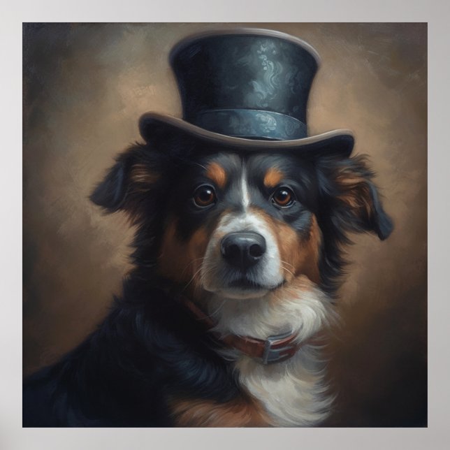 Australian shepherd med ovansida och halsband poster (Framsidan)