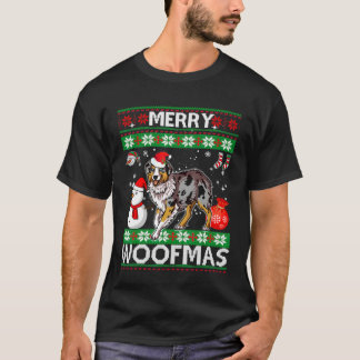 Australian shepherd Merry Woofmas-julkostum T Shirt