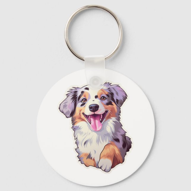 Australian shepherd nyckelring (Framsida)