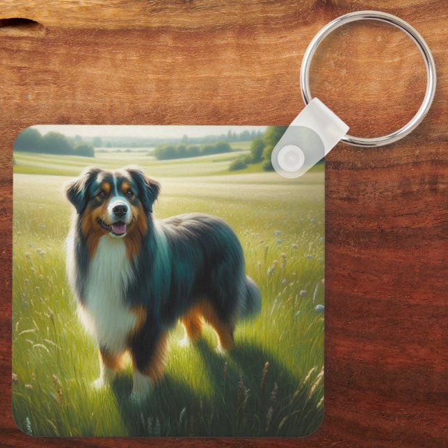 Australian Shepherd Nyckelring (Baksida)