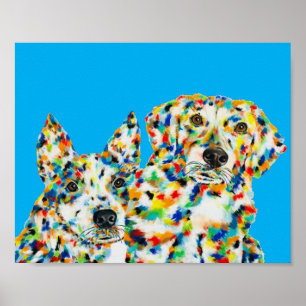 Australian Shepherd och Plott Hound Poster