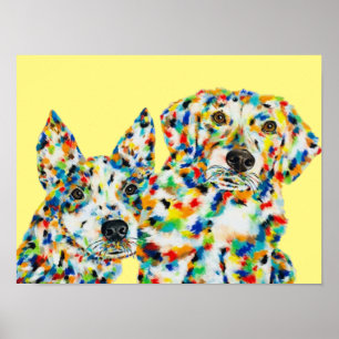 Australian shepherd och Plott Hound Poster