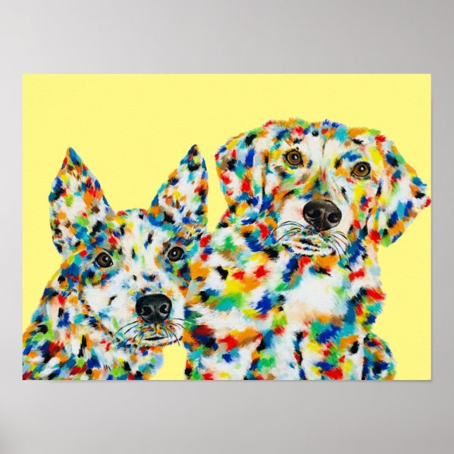 Australian shepherd och Plott Hound Poster (Framsidan)