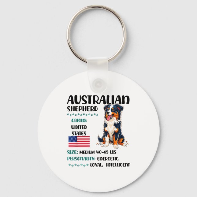 Australian Shepherd Origin Funny Aussie Dog Lover  Nyckelring (Framsida)