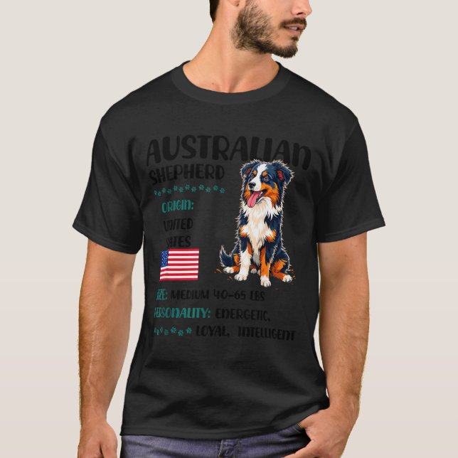 Australian Shepherd Origin Funny Aussie Dog Lover  T Shirt (Framsida)