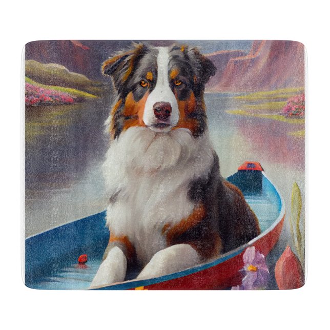 Australian Shepherd på paddel: Ett naturskönt även (Framsidan)