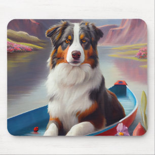 Australian Shepherd på paddel: Ett naturskönt även Musmatta