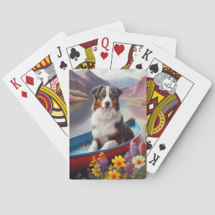 Australian shepherd på Paddle: en scen Äventyr Casinokort