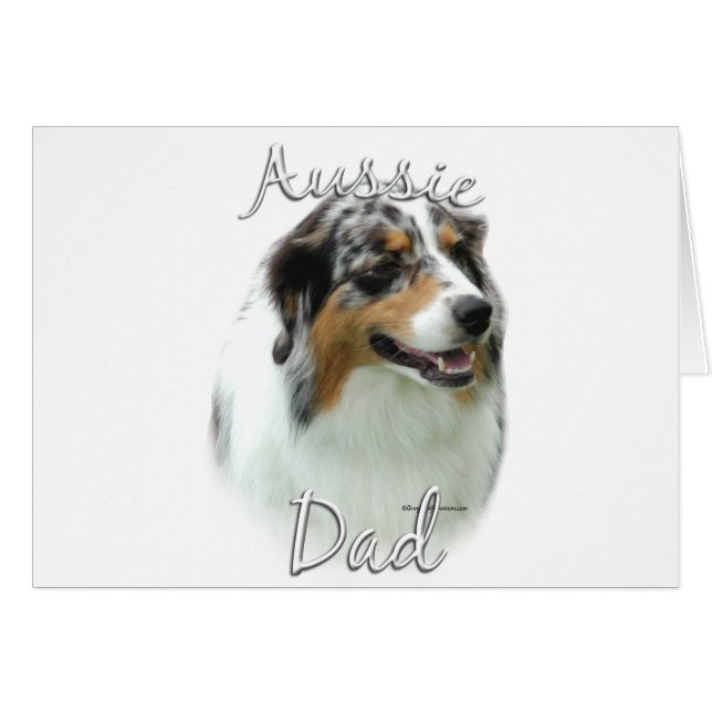 AUSTRALIAN SHEPHERD PAPPA 2 HÄLSNINGSKORT (Framsidan Horizontal)