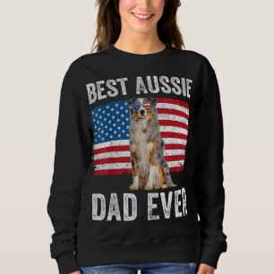 Australian shepherd Pappa Amerikanska Flagga Au Hu T Shirt