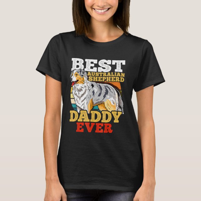 Australian shepherd Pappa Fars dag T Shirt (Framsida)