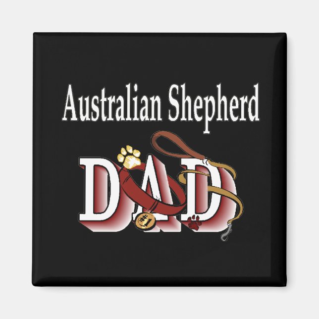 australian shepherd pappa Magnet (Framsidan)