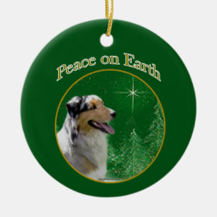Australian shepherd Peace Julgransprydnad Keramik