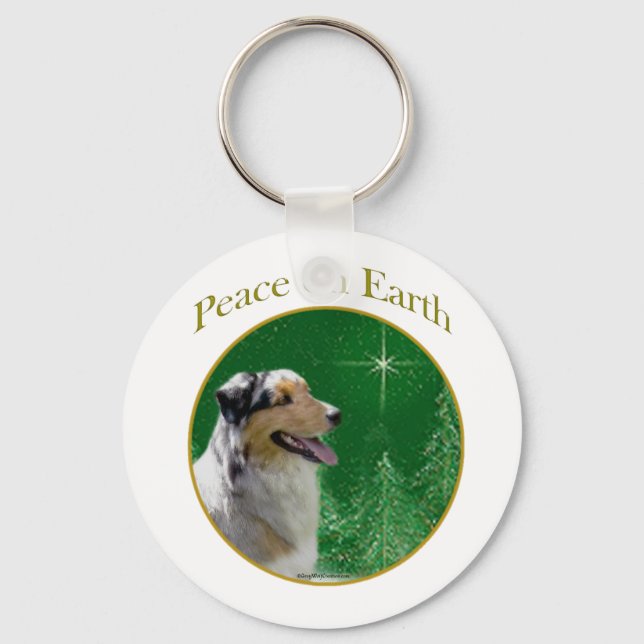 Australian shepherd Peace Nyckelring (Framsida)