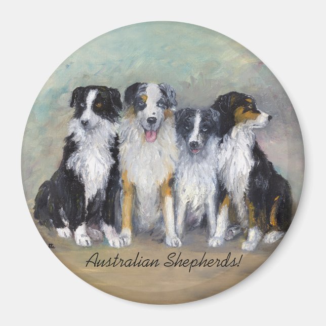 Australian shepherd - Pirat och döttrar Magnet (Framsidan)